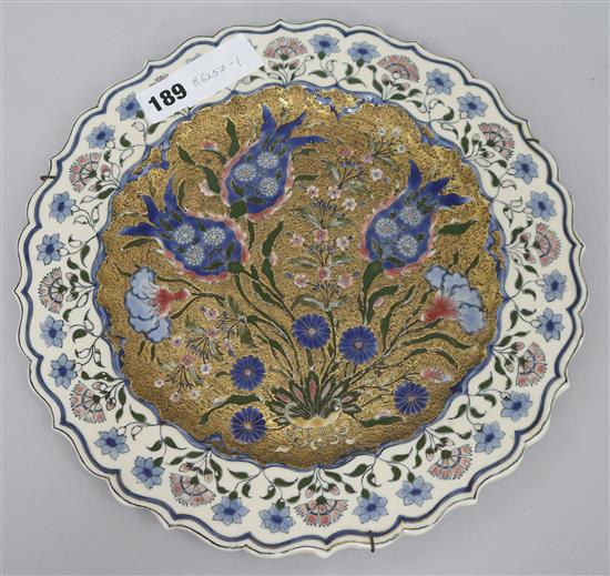 A Zsolnay Isnik style dish 31cm.